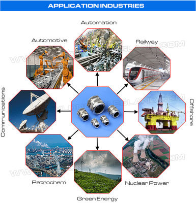 Waterproof IP68 Metric Cable Glands Sealing Connectors Stainless Steel 304/316/316L with Silicone Rubber Seals