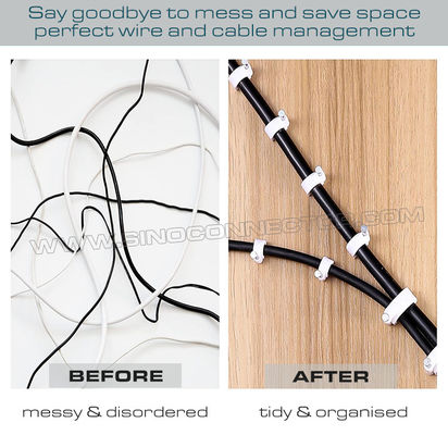 100pcs K-Type Black Cable Clips 4mm~32mm Round Cable Clips for RG6, RG59, RJ45 Coax Cable, Ethernet Cable, Phone Cable
