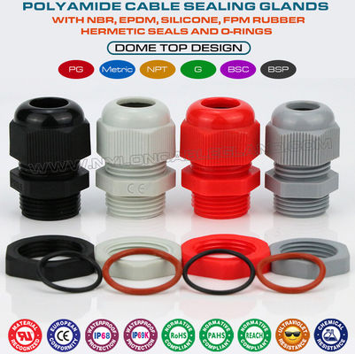 Pressacavo poliammide PG13.5, pressacavo isolato IP68 con filettatura PG da 20,4 mm per gamma di cavi da 6-12 mm