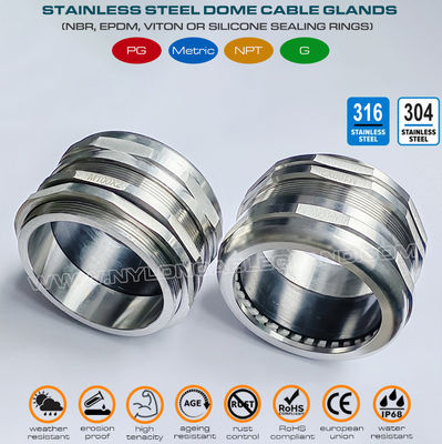 Pressacavo IP68 acciaio inossidabile 316L, 316 o 304 filetto maschio metrico M100x2.0 (EN 60423) per cavi da 78~84mm