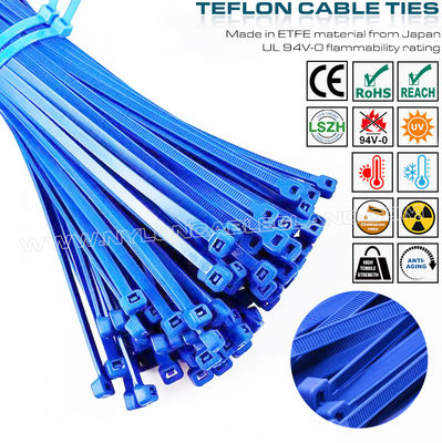 Fascetta blu in ETFE 3.6x200mm, fascetta fermacavo Teflon ignifuga 94V-0 fascetta serracavi Tefzel resistente alle alte temperature per ambienti difficili
