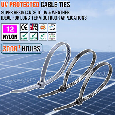 Nilo 12 resistente ai raggi UV (poliammide 12 / PA 12) legame di cavo 300 mm x 3.6, Super resistenza alle intemperie, per un uso esterno duraturo